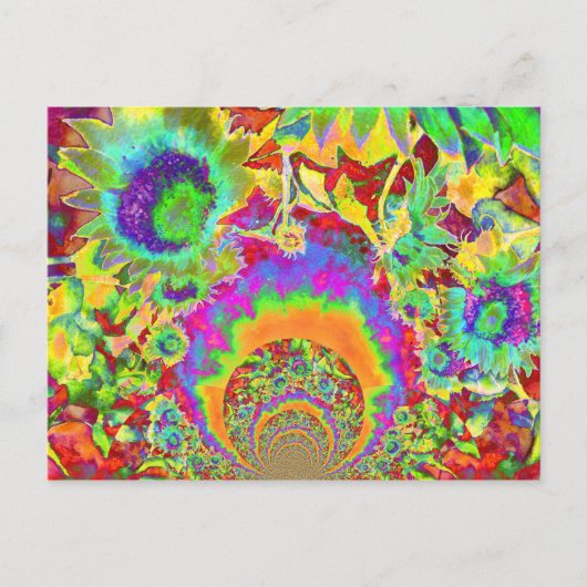 Sonnenblumenfelder für immer - orange postkarte (Vorderseite)