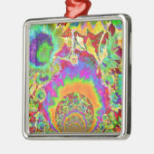 Sonnenblumenfelder für immer - orange silbernes ornament (Links)