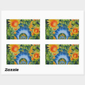 Sonnenblumenfelder für immer rechteckiger aufkleber (Blatt)