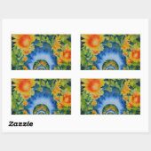 Sonnenblumenfelder für immer rechteckiger aufkleber (Blatt)