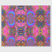 Sonnenblumenfelder für immer rosa abstrakte Blume Geschenkpapier (Flach)