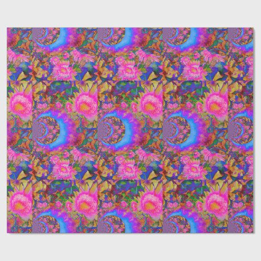 Sonnenblumenfelder für immer rosa geschenkpapier (Flach)