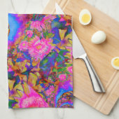 Sonnenblumenfelder für immer _ rosa geschirrtuch (Viertel Falte)