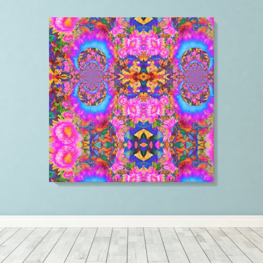 Sonnenblumenfelder für immer - rosa leinwanddruck (Insitu (Holzboden))