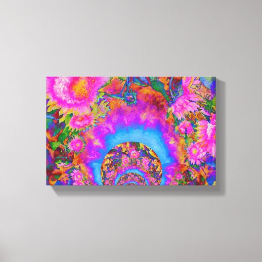 Sonnenblumenfelder für immer - rosa leinwanddruck (Vorderseite)