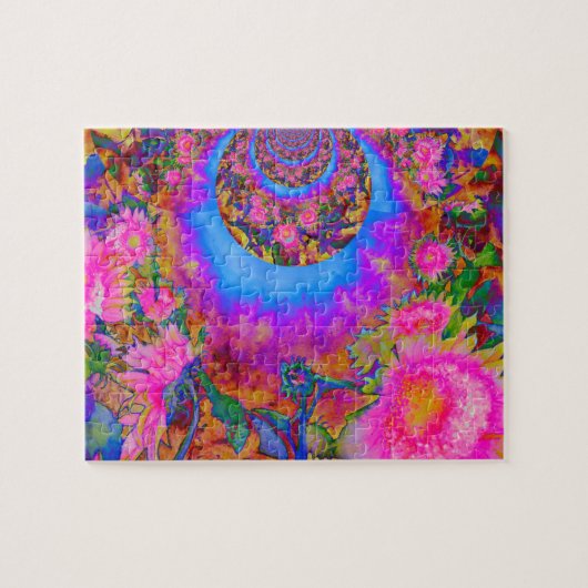 Sonnenblumenfelder für immer - rosa puzzle (Horizontal)