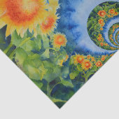 Sonnenblumenfelder für immer, Sonnenblumenmandala Seidenpapier (Ausschnitt)