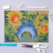Sonnenblumenfelder für immer, Sonnenblumenmandala Seidenpapier (Handwerk)
