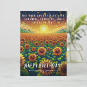 Sonnenblumenfelder Geburtstagskarte Karte (Stehend Vorderseite)