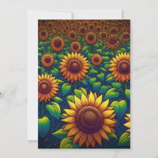 Sonnenblumenfelder Geburtstagskarte Karte (Rückseite)