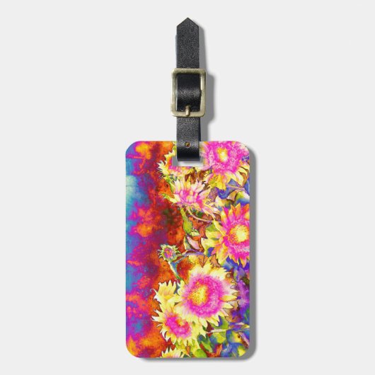 Sonnenblumenfelder Gepäckanhänger (Vorderseite vertikal)