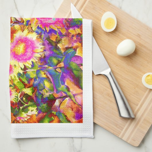 Sonnenblumenfelder Geschirrtuch (Viertel Falte)