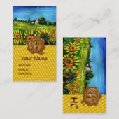 SONNENBLUMENFELDER, HONEY BEE WAX SIEGEL, BEEKEEPE VISITENKARTE (Vorne/Hinten)