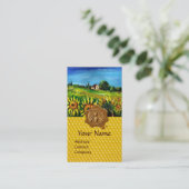 SONNENBLUMENFELDER, HONEY BEE WAX SIEGEL, BEEKEEPE VISITENKARTE (Stehend Vorderseite)