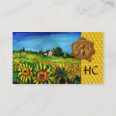 SONNENBLUMENFELDER, HONEY BEE WAX SIEGEL, BEEKEEPE VISITENKARTE (Rückseite)