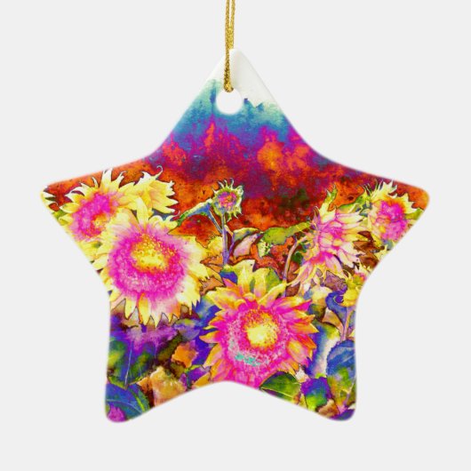 Sonnenblumenfelder Keramik Ornament (Vorne)