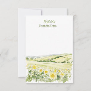 Sonnenblumenfelder Landschaft Mitteilungskarte