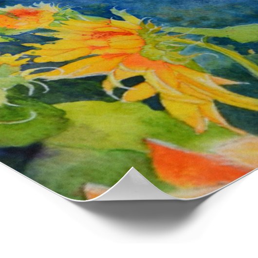 Sonnenblumenfelder Poster (Ecke)