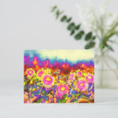 Sonnenblumenfelder Postkarte (Stehend Vorderseite)