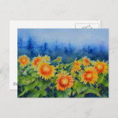 Sonnenblumenfelder Postkarte (Vorne/Hinten)