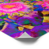 Sonnenblumenfelder - rosa poster (Ecke)