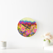 Sonnenblumenfelder Runde Wanduhr (Zuhause)