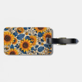 Sonnenblumenfelder: strahlende Schönheitskunst Gepäckanhänger (Rückseite horizontal)