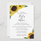 Sonnenblumenfelder zum Hochzeitsfeiern Einladung (Vorderseite)