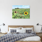 Sonnenblumenfeldfotografie Leinwanddruck (Insitu (Schlafzimmer))
