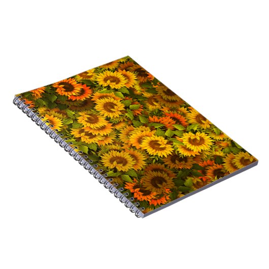 Sonnenblumenfeldmuster Notizblock (Rechte Seite)