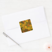 Sonnenblumenfeldmuster Quadratischer Aufkleber (Umschlag)