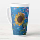 Sonnenblumenfisch Latte Tasse (Linke Ecke)
