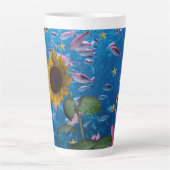 Sonnenblumenfisch Latte Tasse (Vorderseite)