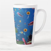 Sonnenblumenfisch Latte Tasse (Rechts)