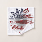 Sonnenblumenflagge Badhandtuch Set (Waschlappen)