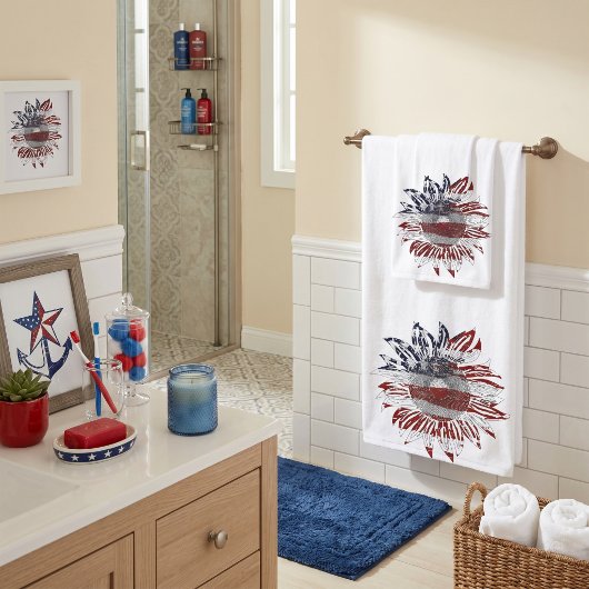 Sonnenblumenflagge Badhandtuch Set