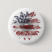 Sonnenblumenflagge Button (Vorderseite)