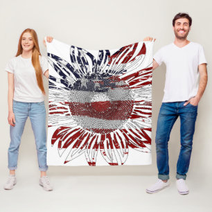 Sonnenblumenflagge Fleecedecke