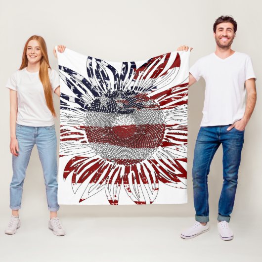 Sonnenblumenflagge Fleecedecke (Beispiel)