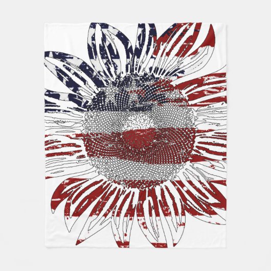 Sonnenblumenflagge Fleecedecke (Vorderseite)