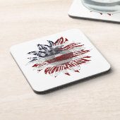 Sonnenblumenflagge Getränkeuntersetzer (Linke Seite)