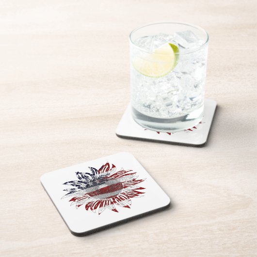 Sonnenblumenflagge Getränkeuntersetzer (Rechte Seite)