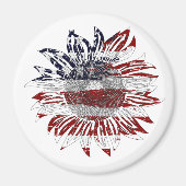 Sonnenblumenflagge Magnet (Vorne)