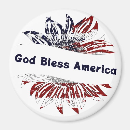 Sonnenblumenflagge mit benutzerdefiniertem Text Magnet (Vorne)