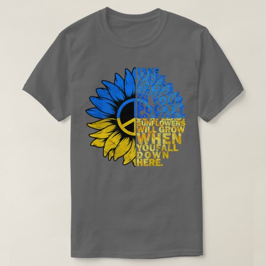 Sonnenblumenflagge Ukraine Friedensunterstützung U T-Shirt (Design vorne)