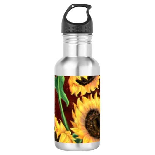 Sonnenblumenflasche Edelstahlflasche (Vorderseite)