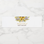 Sonnenblumenflasche, Hochzeit, Babydusche Wasserflaschenetikett (Einzelnes Label)