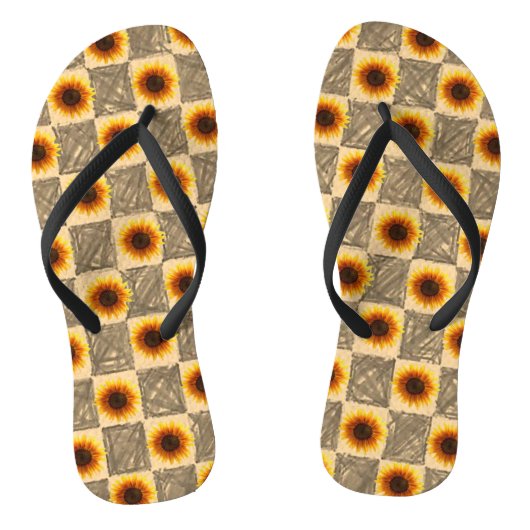 Sonnenblumenflecken Badesandalen (Fußbett)