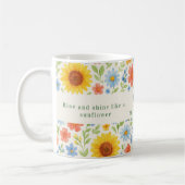 Sonnenblumenfloralen motivierend Zitat Monogramm Kaffeetasse (Links)