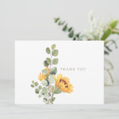 Sonnenblumenfolien Custom Blank Vielen Dank Dankeskarte (Stehend Vorderseite)